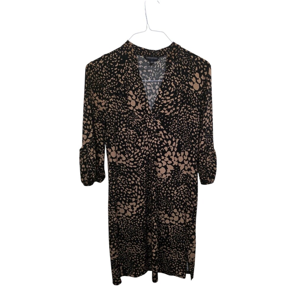 Banana Republic Long Sleeve Faux Wrap Animal Print Shift Dress S